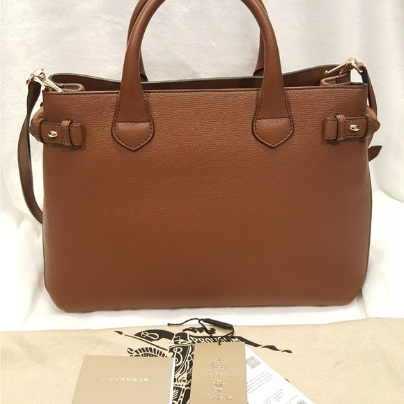 Burberry Tan Medium Banner Leather Tote Bag - Picture 3 of 8